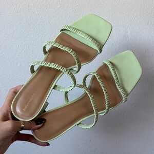 REFORMATION Assunta Strappy Block Heel Mule in Limon - 11